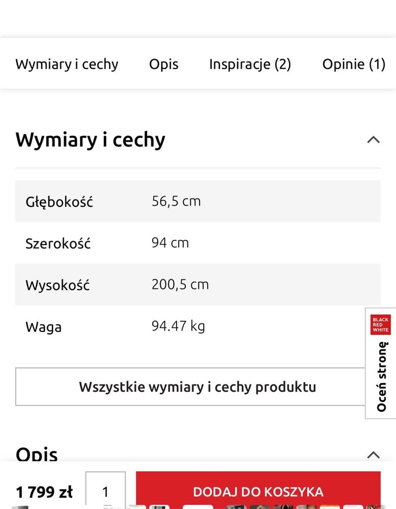 Zestaw Szafa komoda i pułka