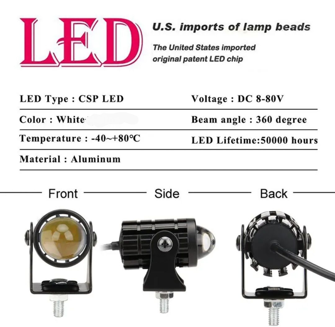 Lampka LED krutkie długie 8-80V