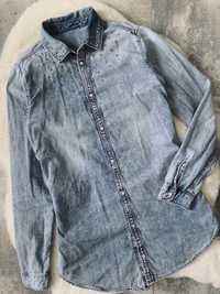 H&M koszula damska jeansowa 38 M casual marmurkowa ćwieki