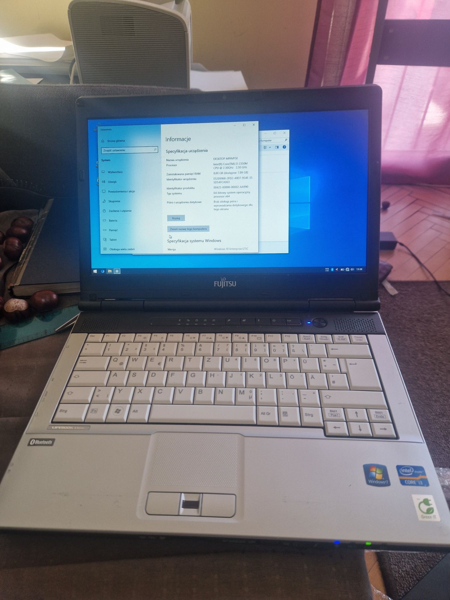 Laptop Fujitsu S751 I3 8GB DDR3 128 GB SSD Win10 64Bit