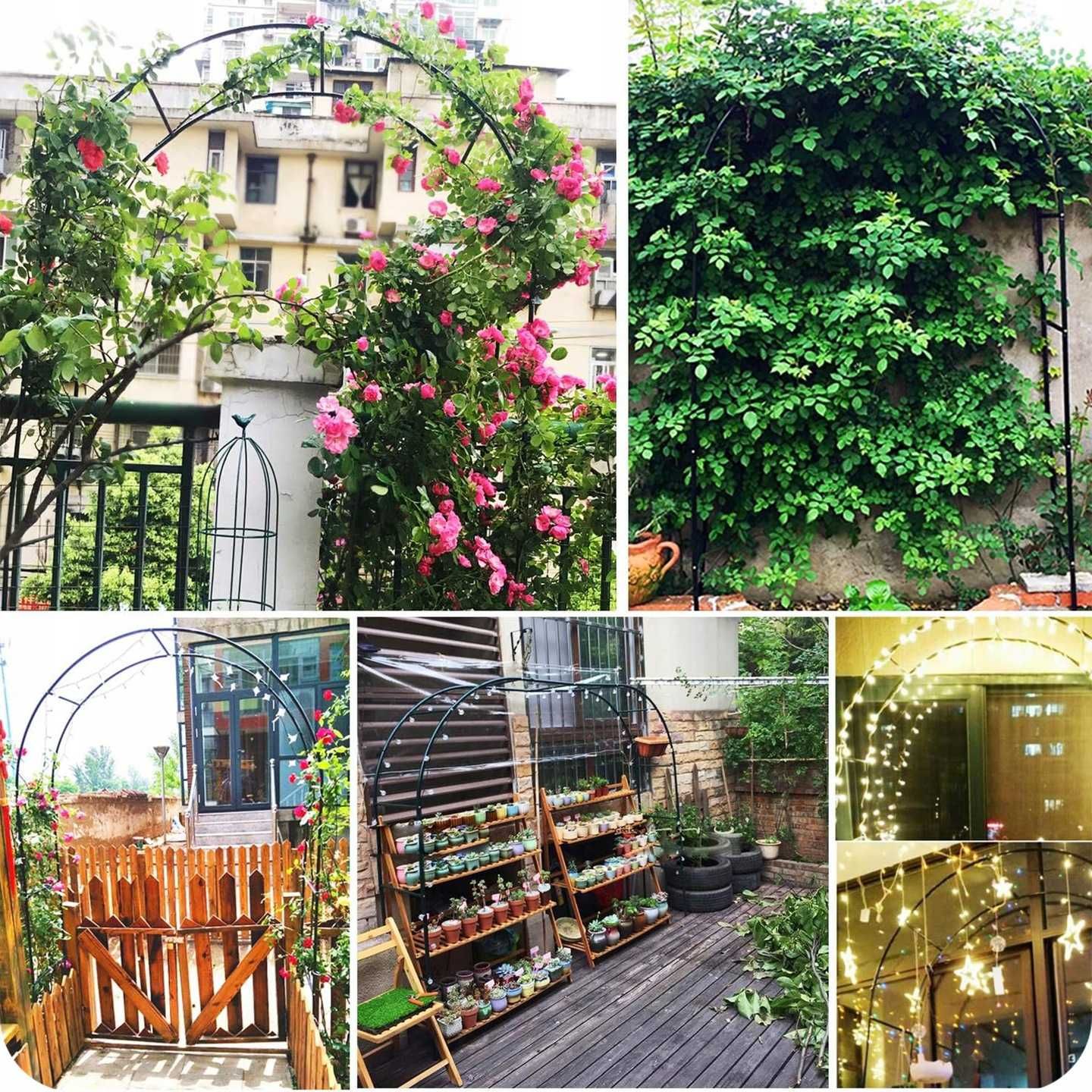 pergola ogrodowa tarasowa łuk uchwyt na róże kwiaty bluszcze 240 cm