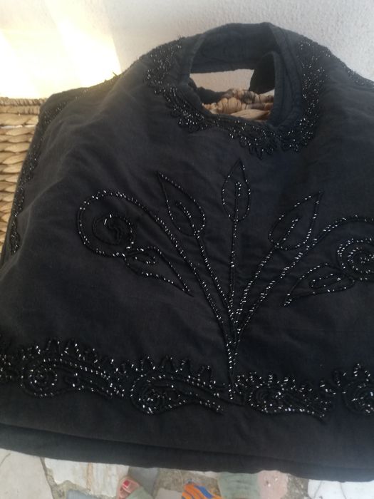 Saco de pano com missangas