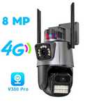 4G Камера відеонагляду V380 P11 подвійна під сімку вулична поворотна
