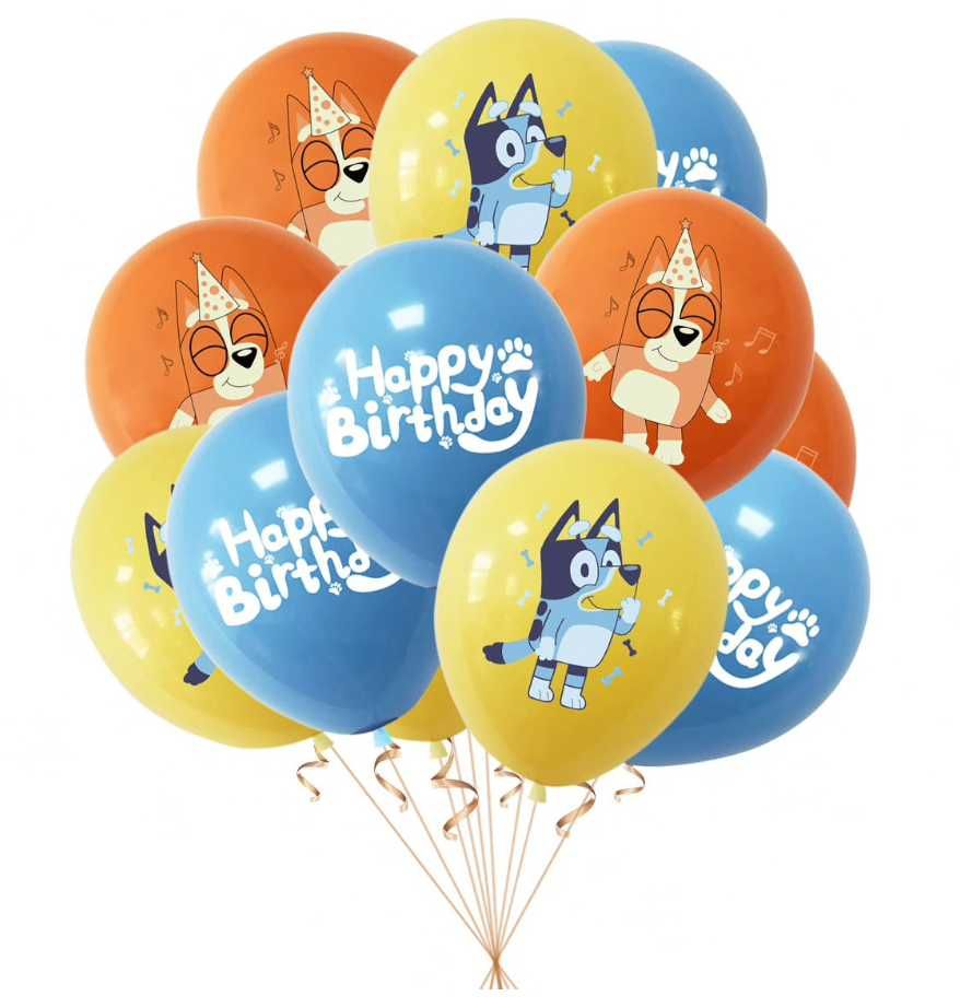 Zestaw balonów Bluey i Bingo 15 szt. balony lateksowe na urodziny