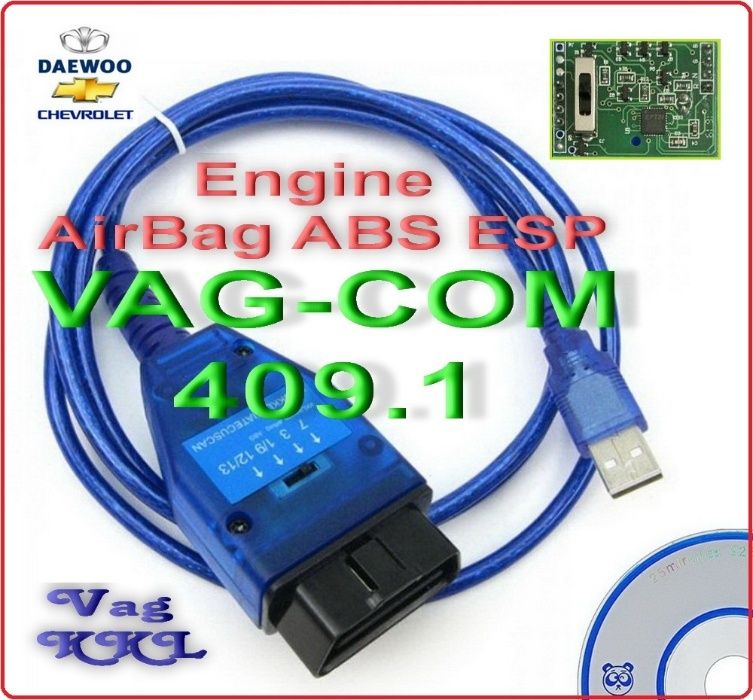 Elm327 USB VAG-COM 409.1 Vag KKL K-Line FTDI OBD2 с Перекл линий ОБД