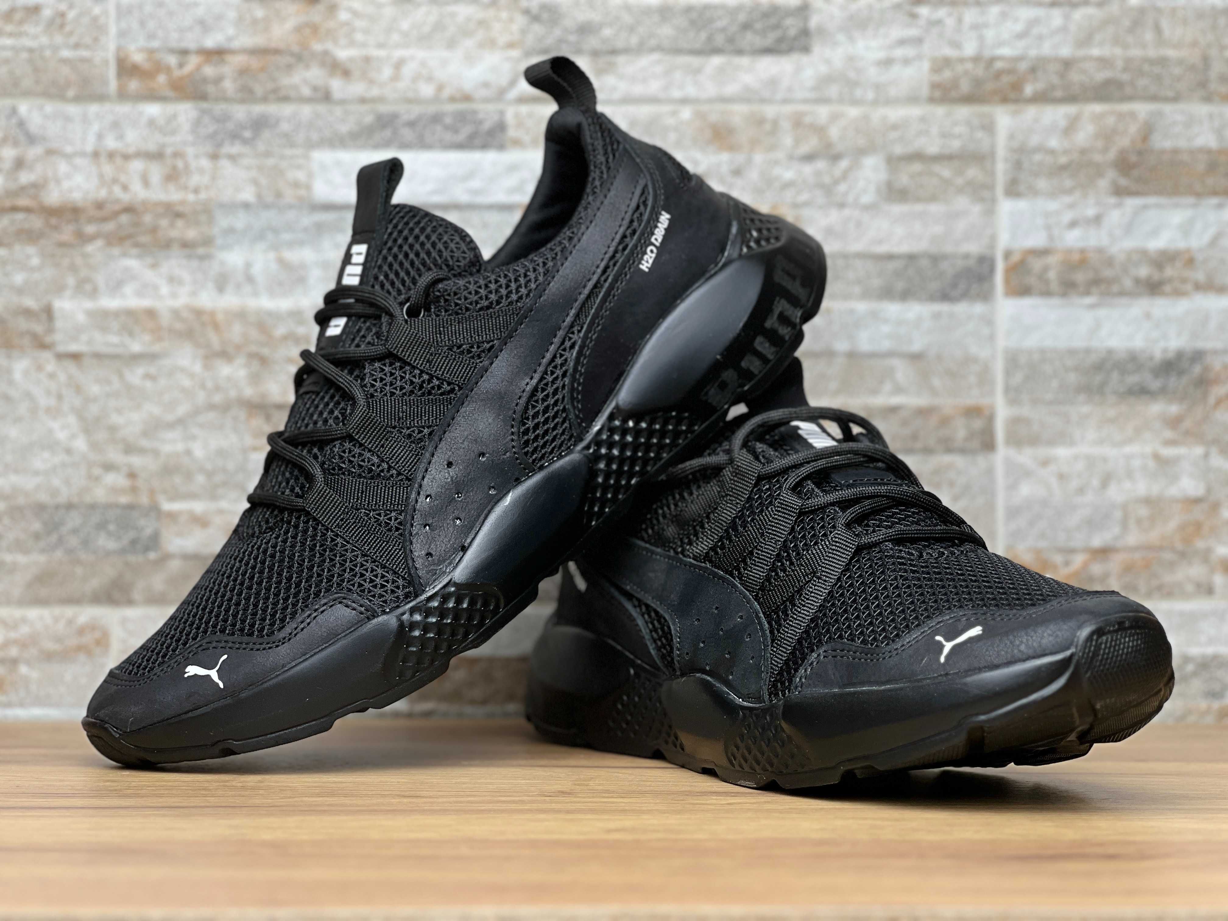 Чоловічі шкіряні кросівки шкіра/сітка Puma Tactical Black