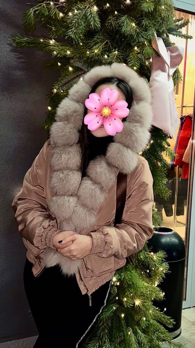 Бомбер з хутром , курточка з хутром , пуховик с мехом , шуба