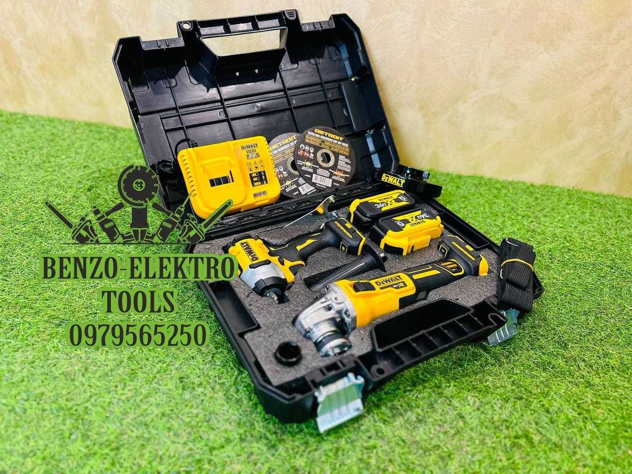 Акумулятоний Безщітковий Набор 2/1 DeWALT Болгарка + Гайковерт 36V-5Ah