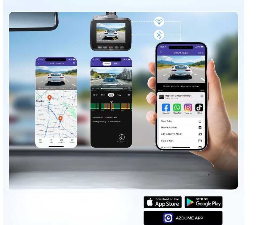 Kamera samochodowa wideorejestrator Azdome GS63H 4K WiFi 5GHz GPS ADAS