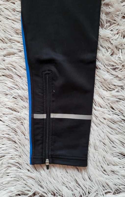 Czarne sportowe męskie ocieplane legginsy do biegania Asics