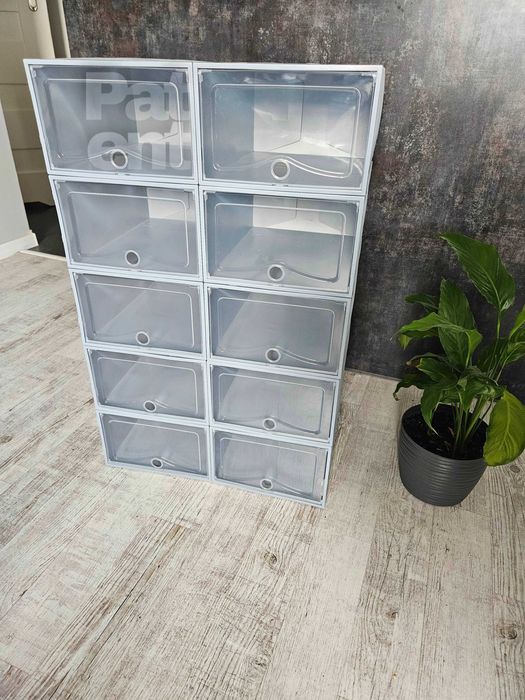 Organizery 10 sztuk pudełka do przechowywania szare dom modułowe