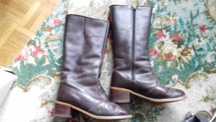 buty kozaki, botki, skórzane damskie brąz, R 36