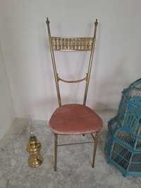 Krzesło metalowe złote stylowe stare krzesło