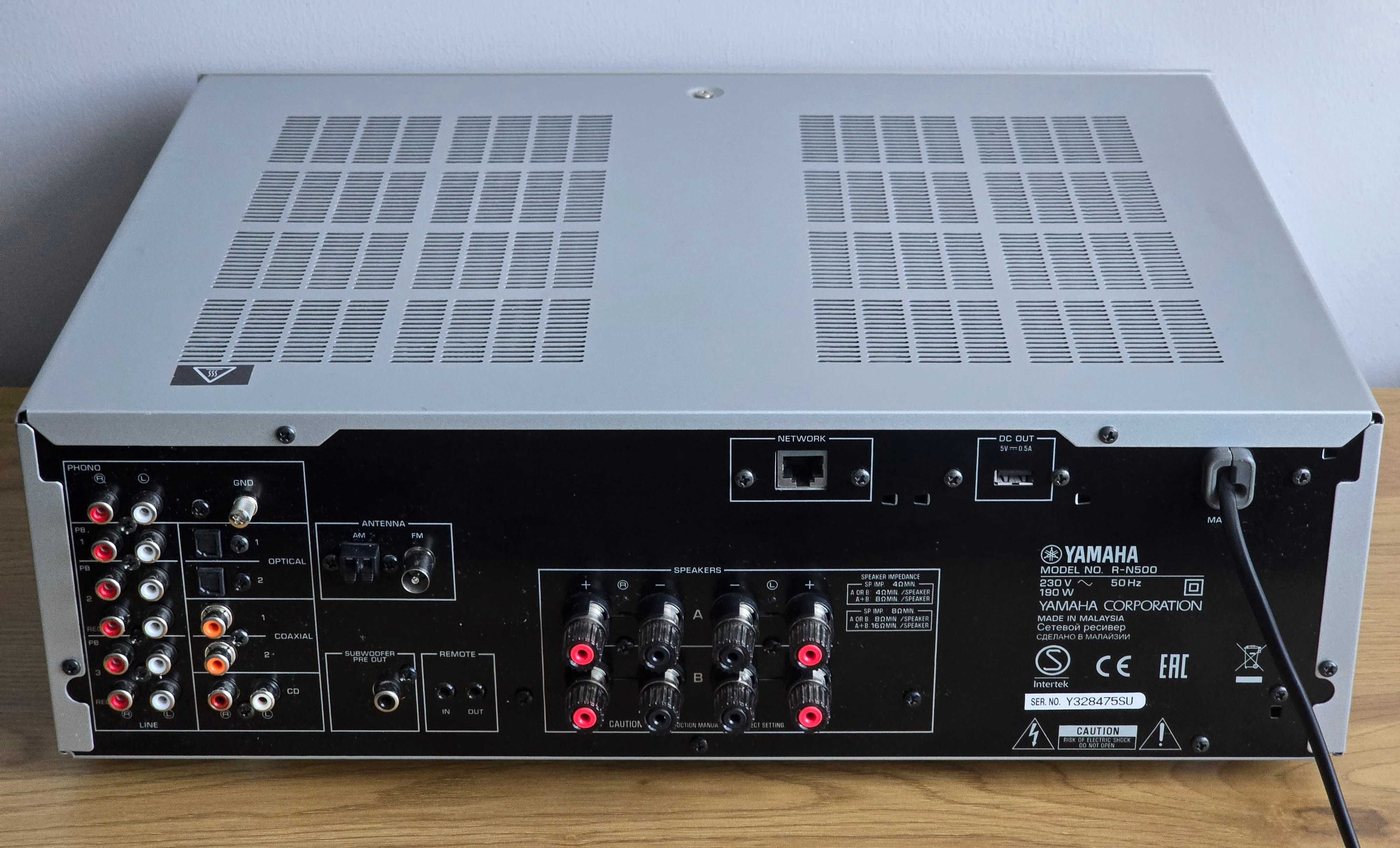Yamaha R-N500 Amplituner sieciowy Airplay Spotify USB FLAC Stereo LAN