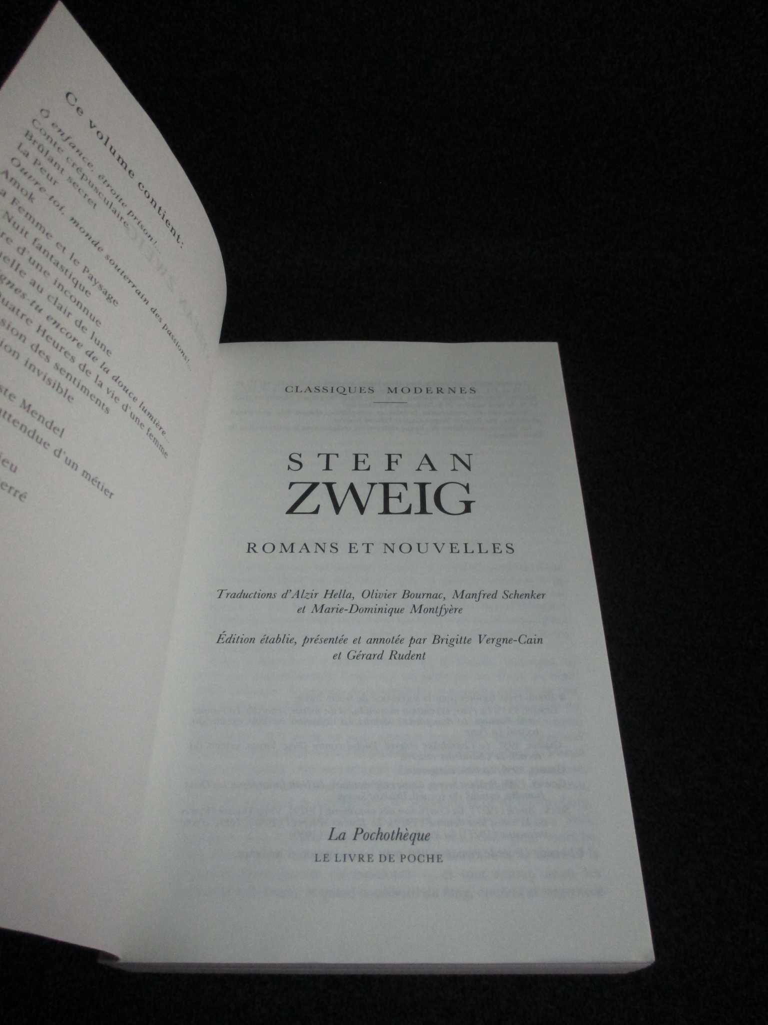 Livros Classiques Modernes Stefan Zweig La Pochothèque