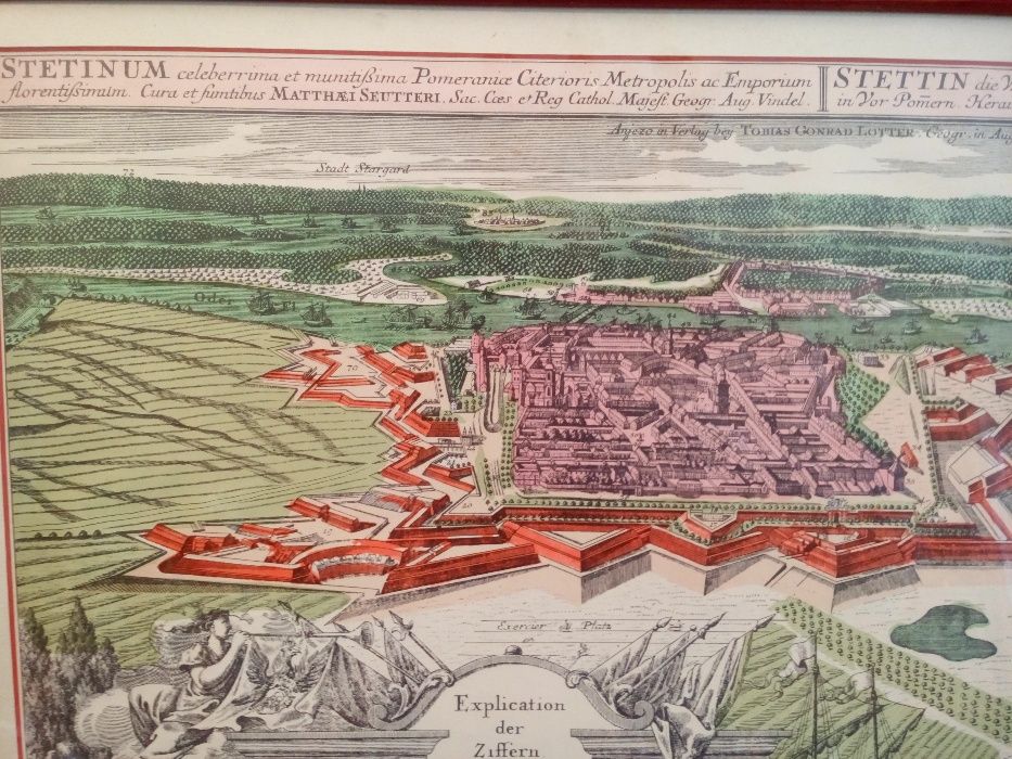 Mapa Szczecina. Druk zastrzeżony 60x50 cm.