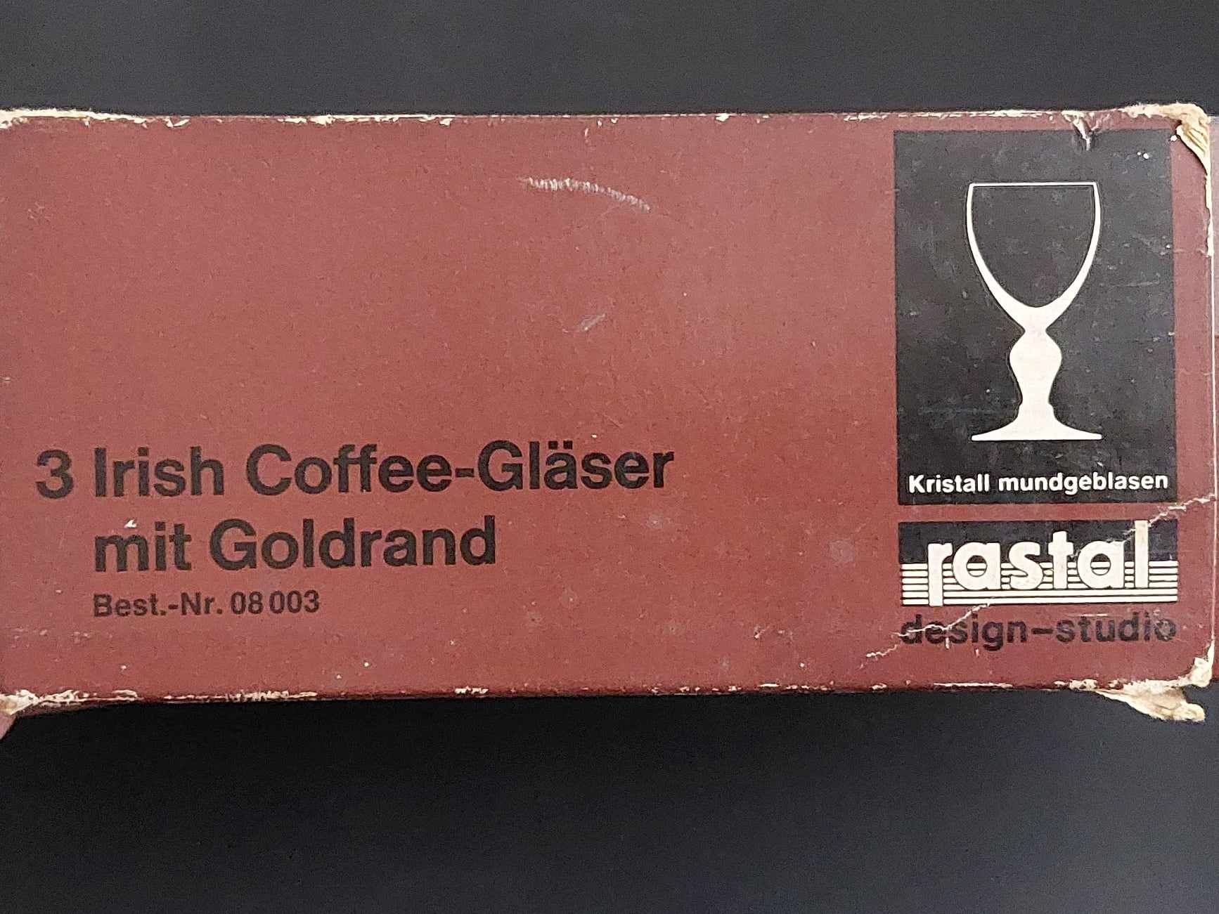 "Rastal" szkłanki krysztalowe na Irish Coffe 3 szt.