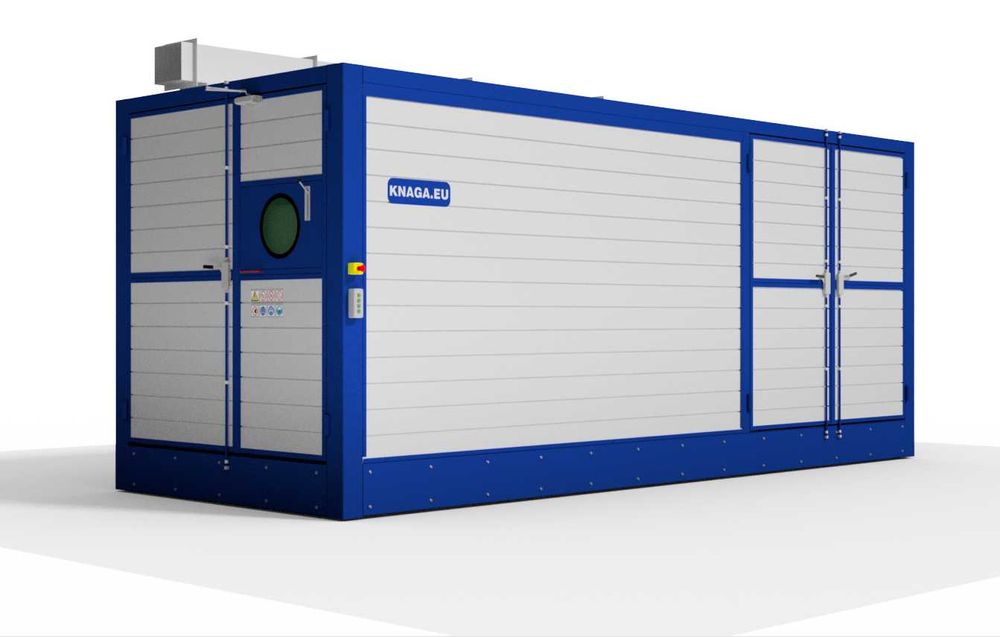 Mobilna śrutownica 4 x 2,5 metra z odpylaczem i zgarniakami