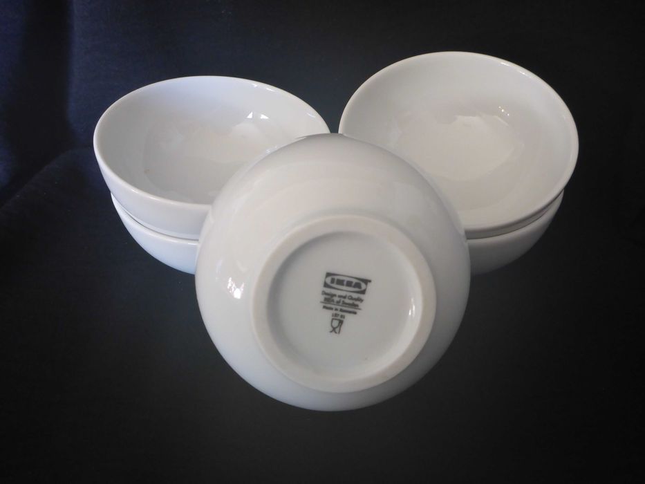 IKEA 5 mini tigelas tacinha redonda em porcelana branca - condimentos