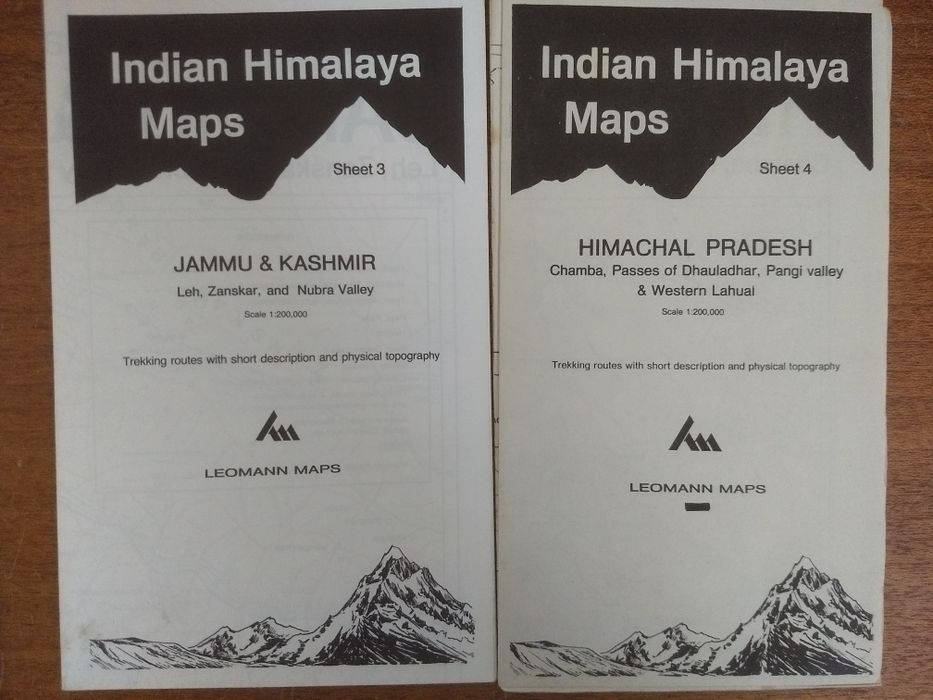 Conjunto 8 mapas topográficos trekking Norte West India
