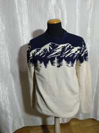 Sweter wełniany z motywem gór