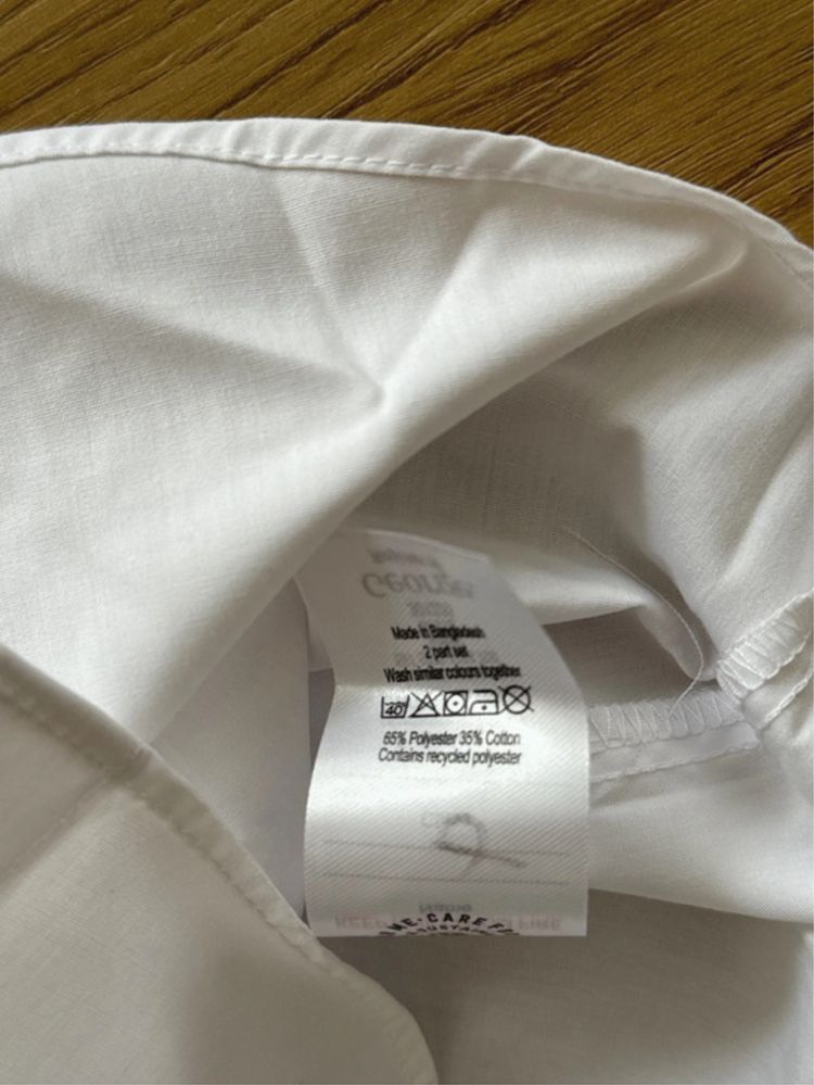 Zestaw 2 koszula biała krótki rękaw dla chopca wzrost 98-104 cm