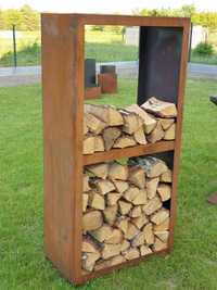 Stojak na drewno drewutnia na drzewo Corten steel