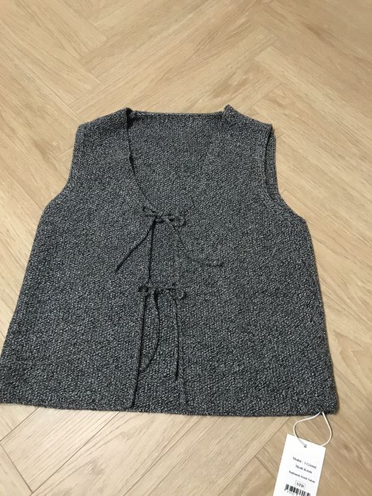 Костюм вязаний теплий безрукавка жилетка топ спідниця юбка меланжова