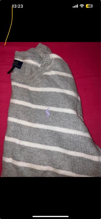 Camisola ás riscas da ralph lauren