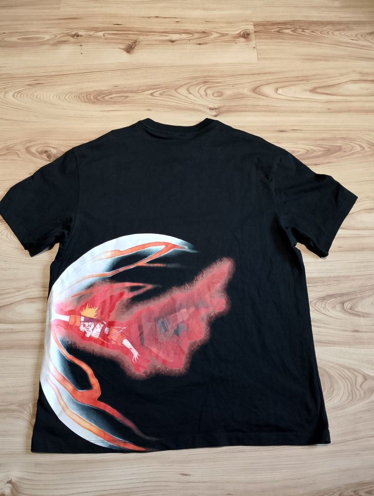 Czarna Koszulka Bershka x Naruto Sasuke vs Naruto