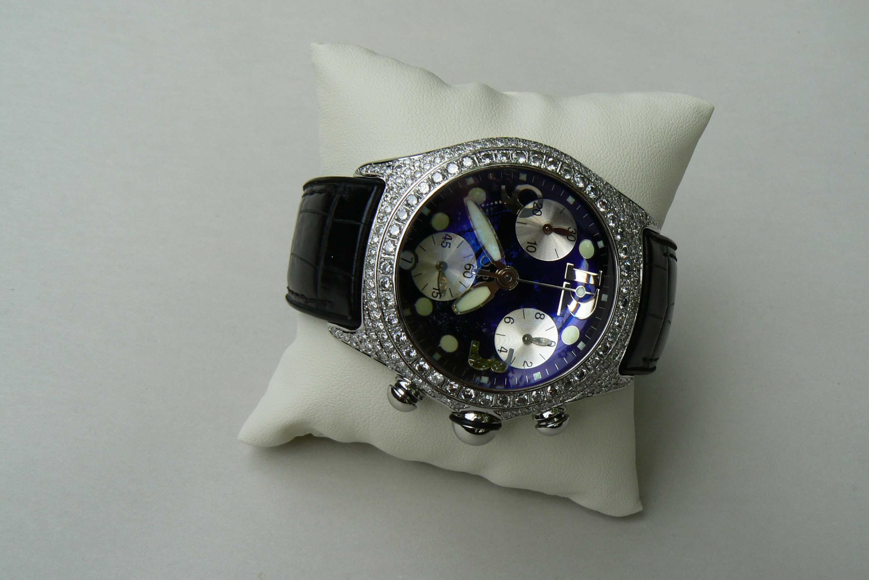 Corum Bubble Chronograph XL 45mm diamenty brylanty plus spinki