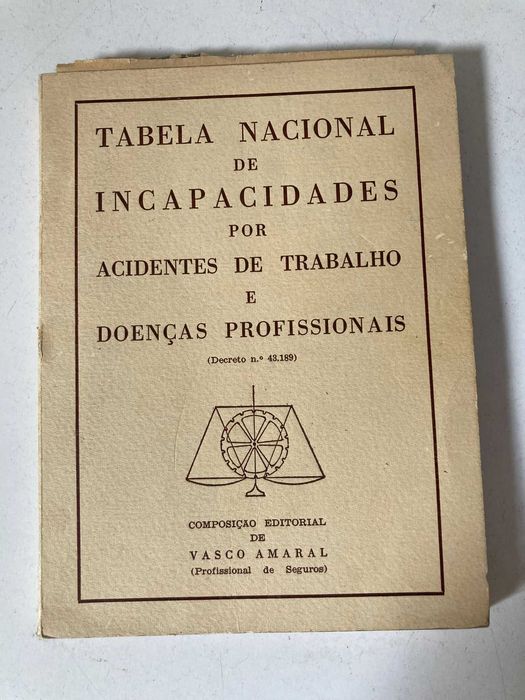 Livro - Tabela Nacional de Incapacidades por Acidentes de Trabalho