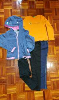 Lore 5 peças - 3 leggings / 1 casaco e 1  sweat - 6/7  anos