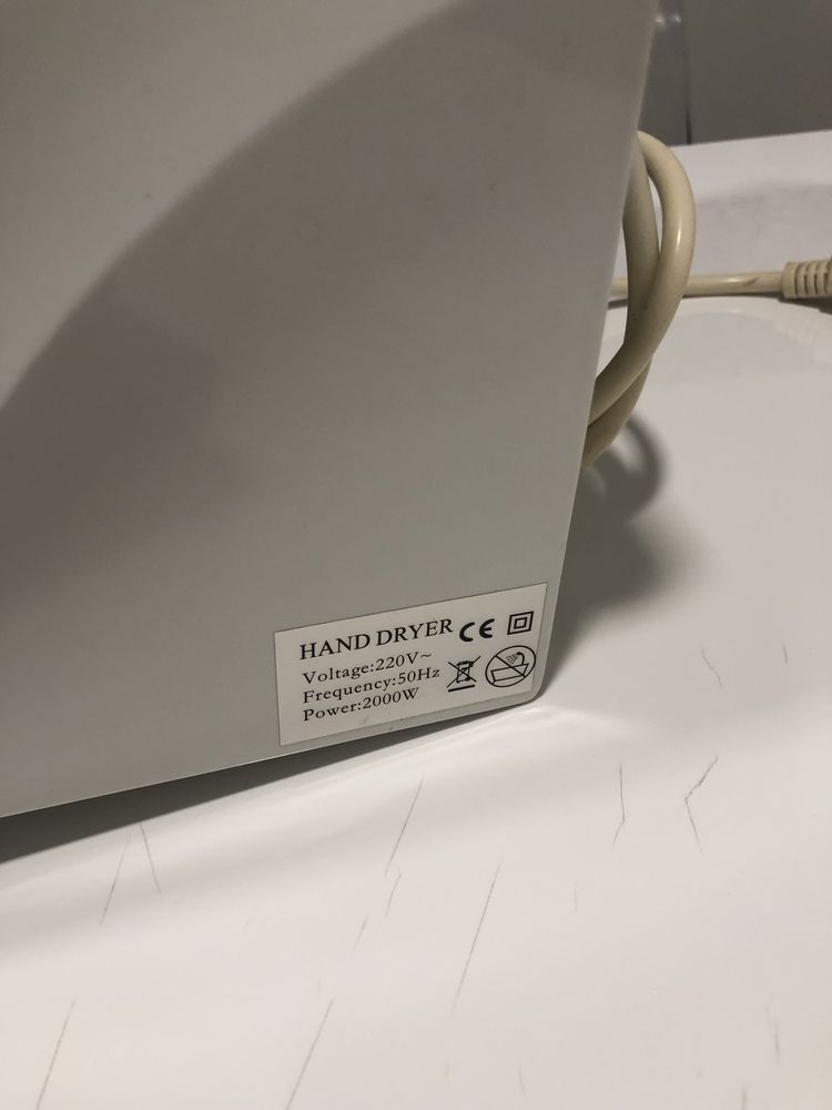 Secador de Mãos Elétrico branco 220V