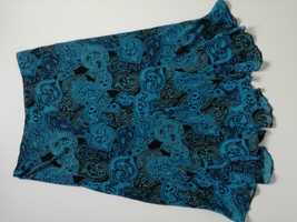 Piękna niebieska spódnica paisley na gumce 42