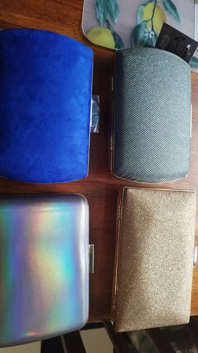 Torebki kopertowki nowe złota srebrna haberrozowe