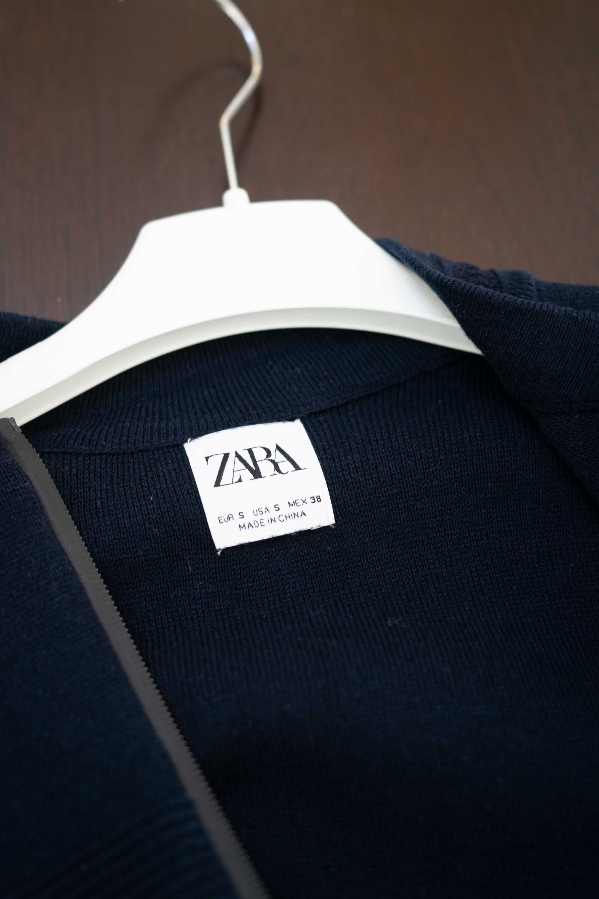 Granatowy sweter (cardigan) Zara