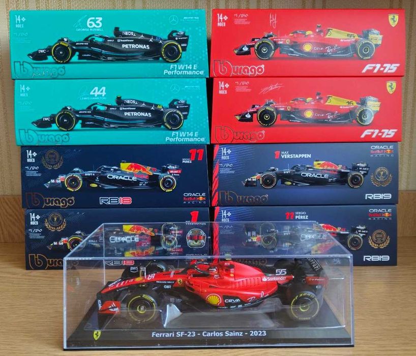 Колекційні Моделі Bburago F1 1/24 Red Bull Racing Ferrari Mercedes AMG