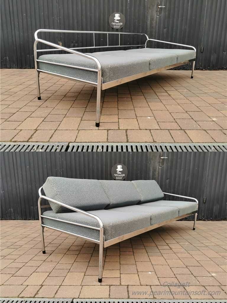 Sofa chrom Hynek Gottwald/ KOVONA Czechosłowacja '30, Bauhaus, Prl