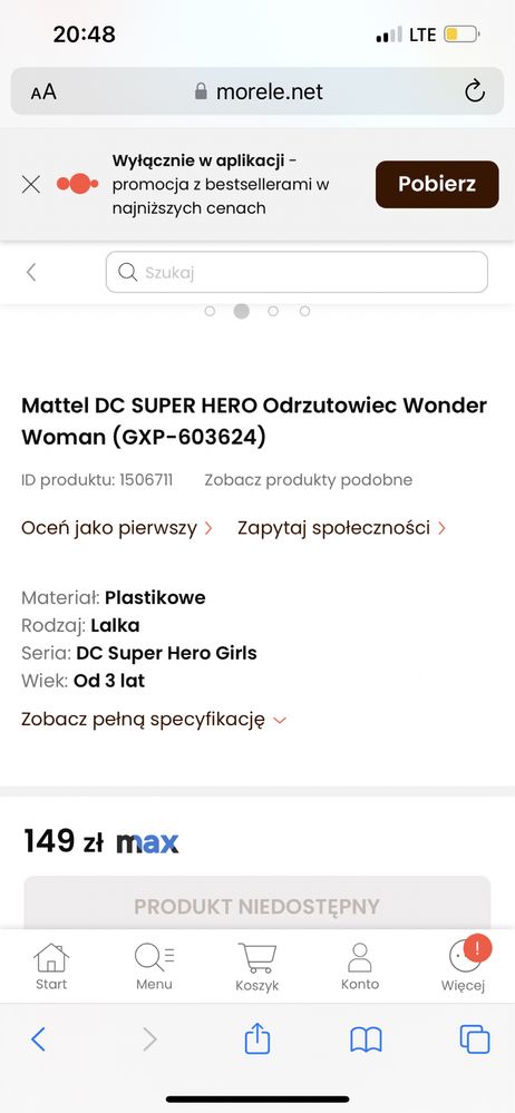 Samolot Barbie Super Hero Girls - Wonder Woman