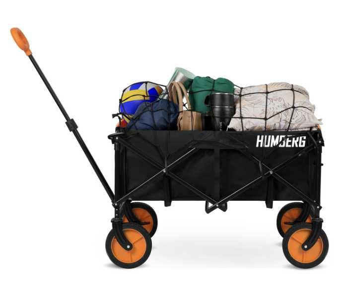 Wózek Turystyczny Ogrodowy Transportowy Z Siatką 90kg 100l Składany