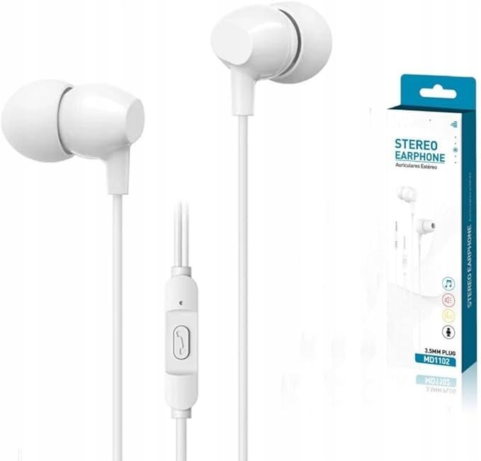 modorwy słuchawki przewodowe douszne z gniazdem 3,5 mm kabel 1,2m