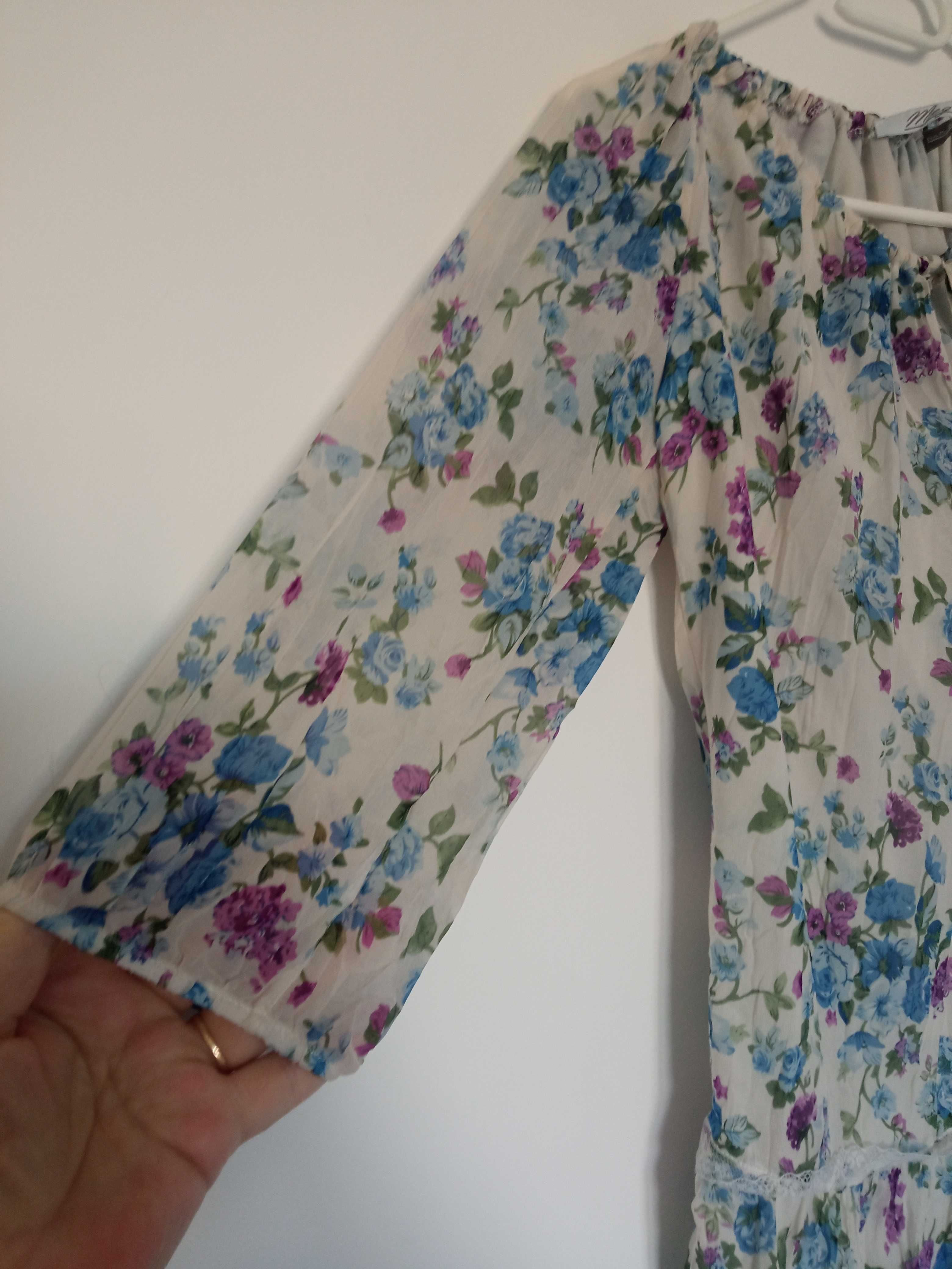 Megi Collection zwiewna letnia sukienka w kwiaty r M/L