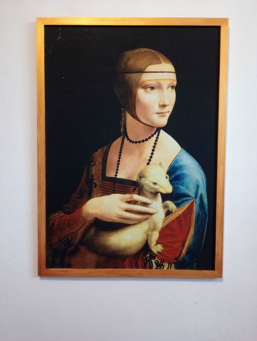 Obraz na płótnie - Dama z gronostajem, Leonardo da Vinci, 50x70cm