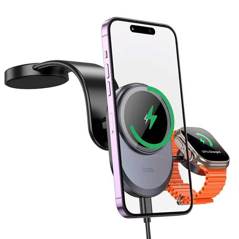 Держатель автомобильный HOCO HW28 Excelso 2-in-1 wireless 15W, 4.5-7"