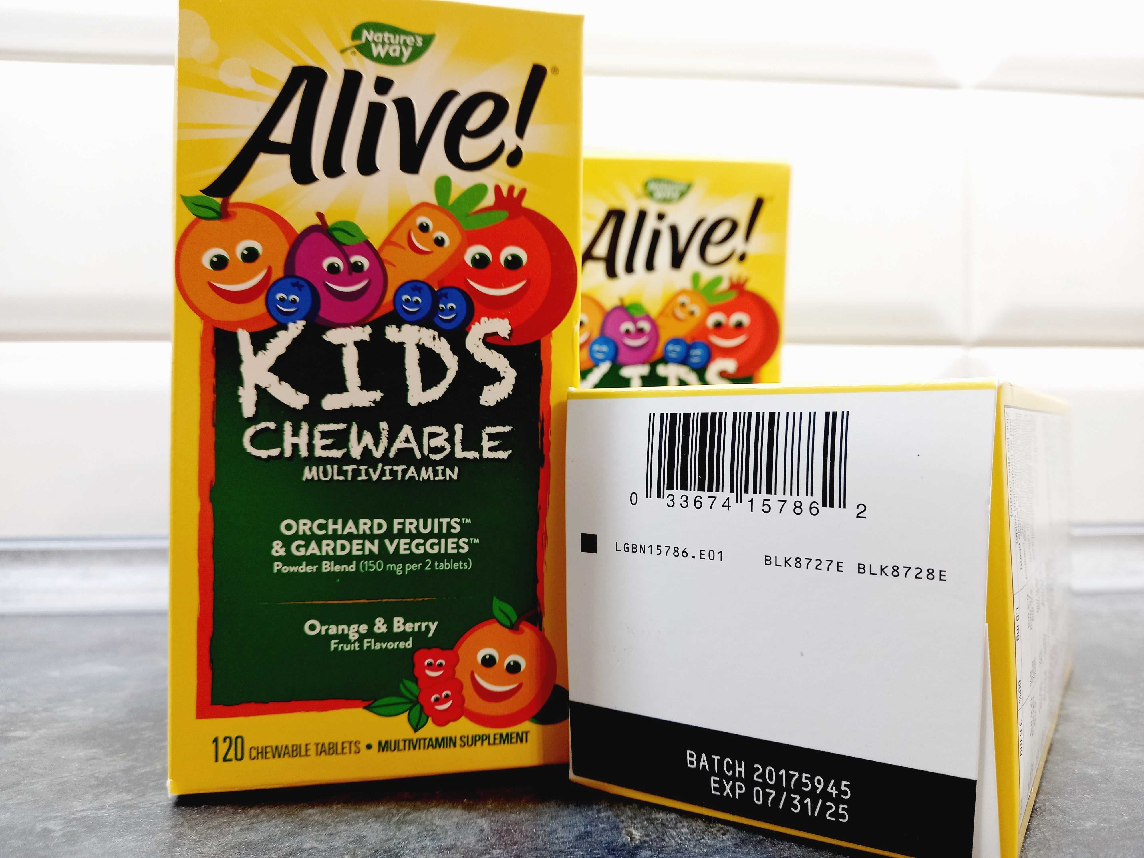 Natures Way, Alive! Childrens multi (120 жев.таб.), детские витамины