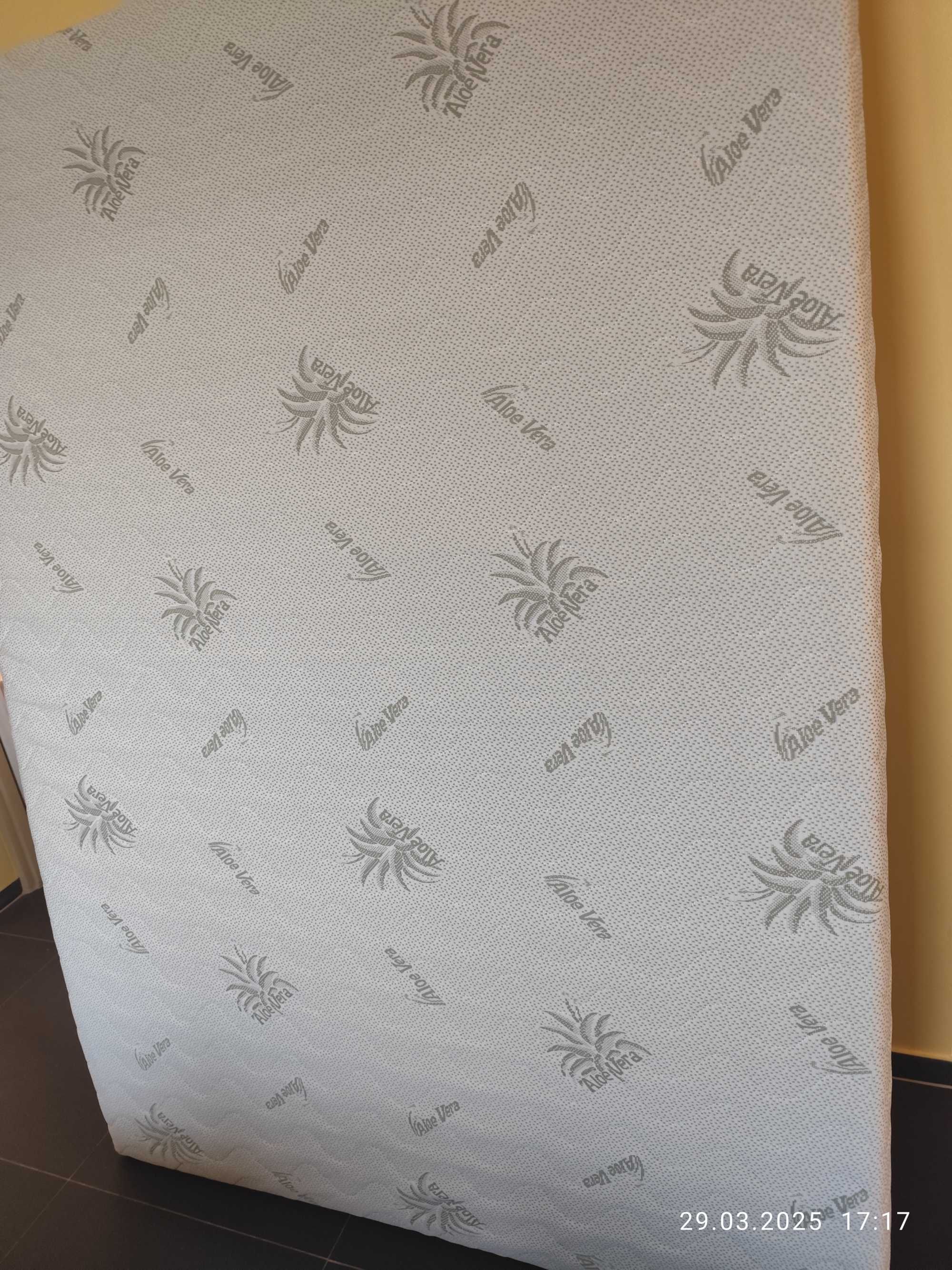 Materac wellpur 140x200 łóżko metalowe stelaż nowy pokrowiec Aloe vera