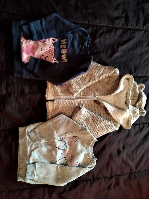 8 lotes de roupa de menina 1-2 anos