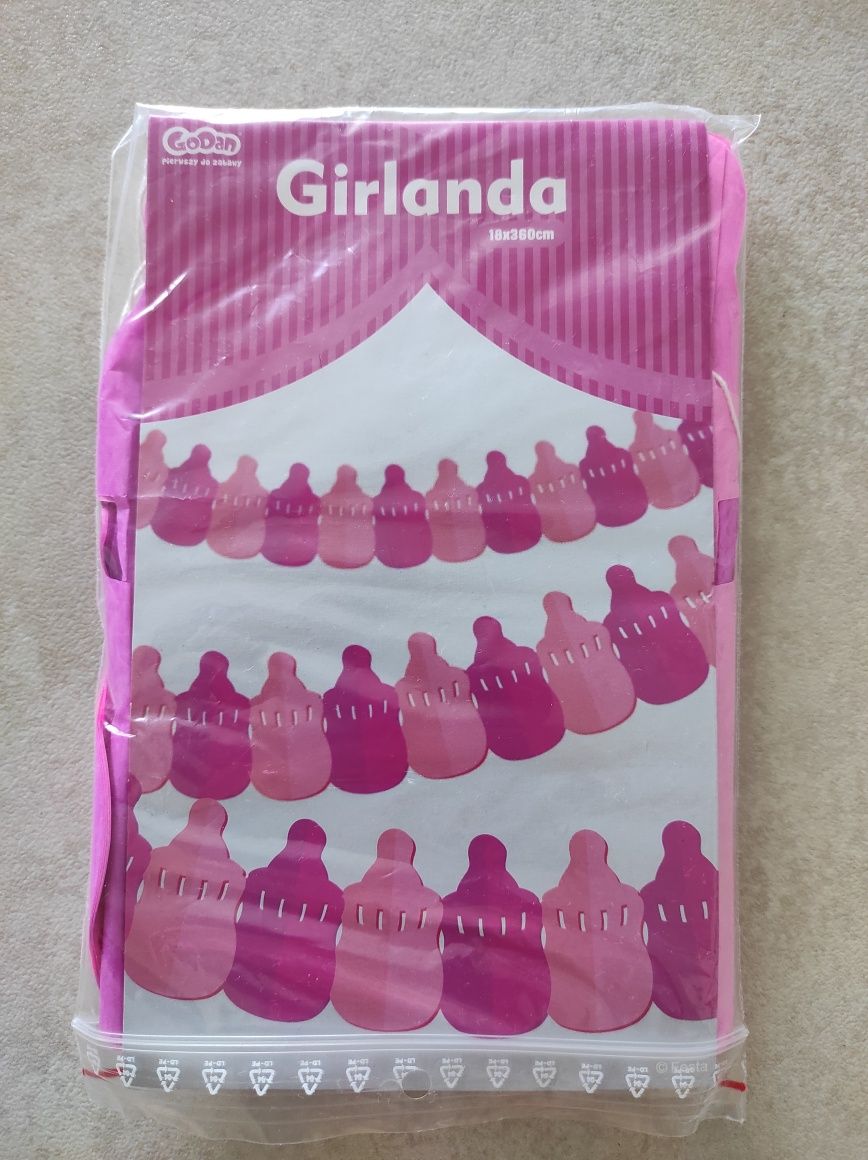Girlanda 2sztuki 1 urodziny roczek baby shower butelki piękne i długie