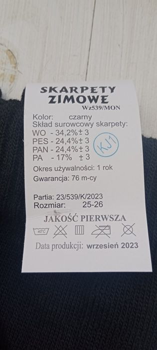 Skarpety wojskowe zimowe sprzedam
